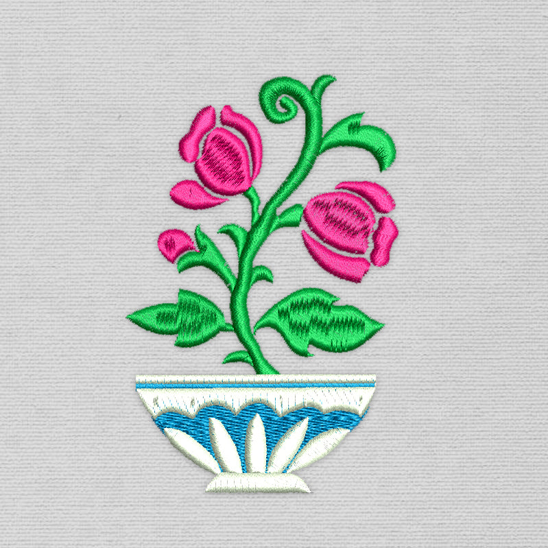 Flower Roses Tree In The Pot (Machine Embroidery Design) Digital Download #3