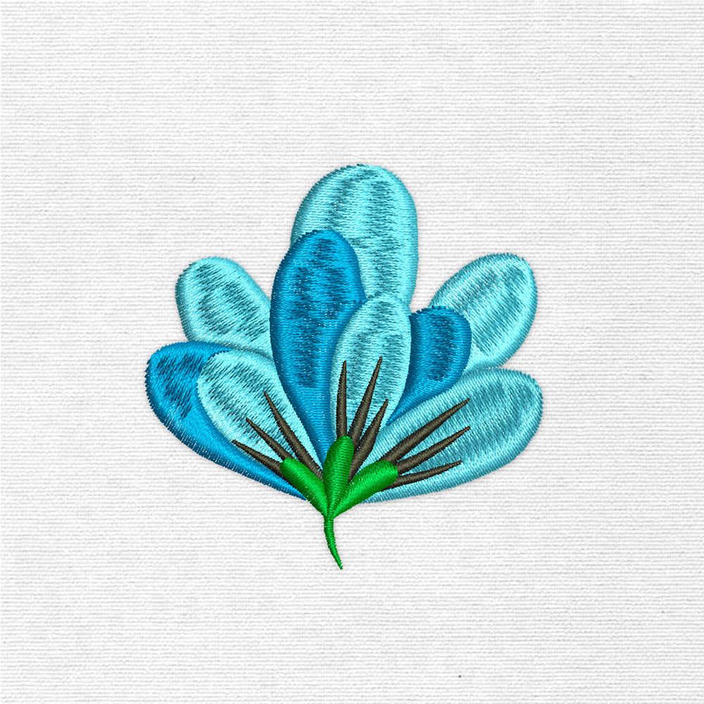 Little Blue Flower (Machine Embroidery Design) Digital Download #5