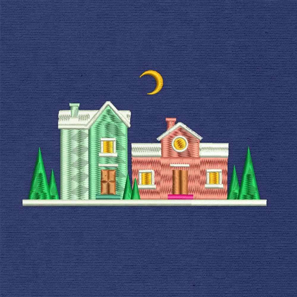 Winter Houses (Machine Embroidery Design) Digital Download #42