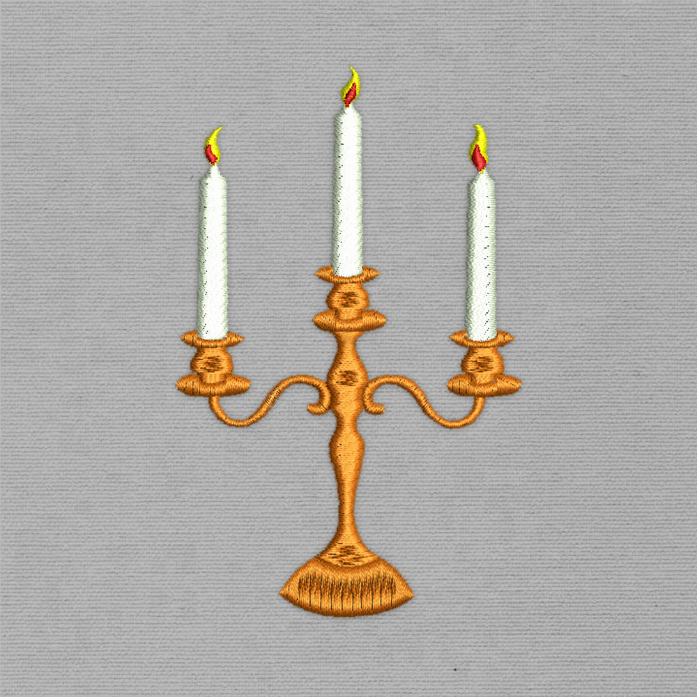 Candles (Machine Embroidery Design) Digital Download #34