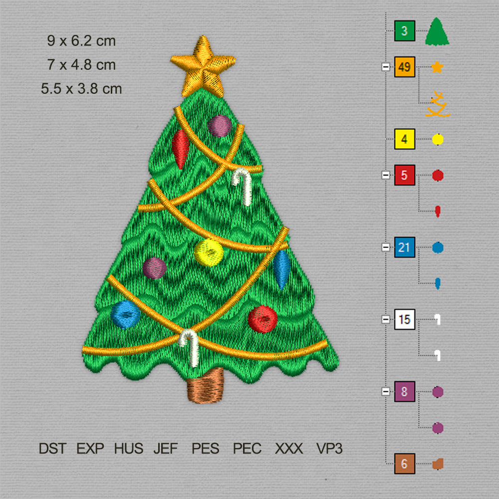 New Year Tree (Machine Embroidery Design) Digital Download #36