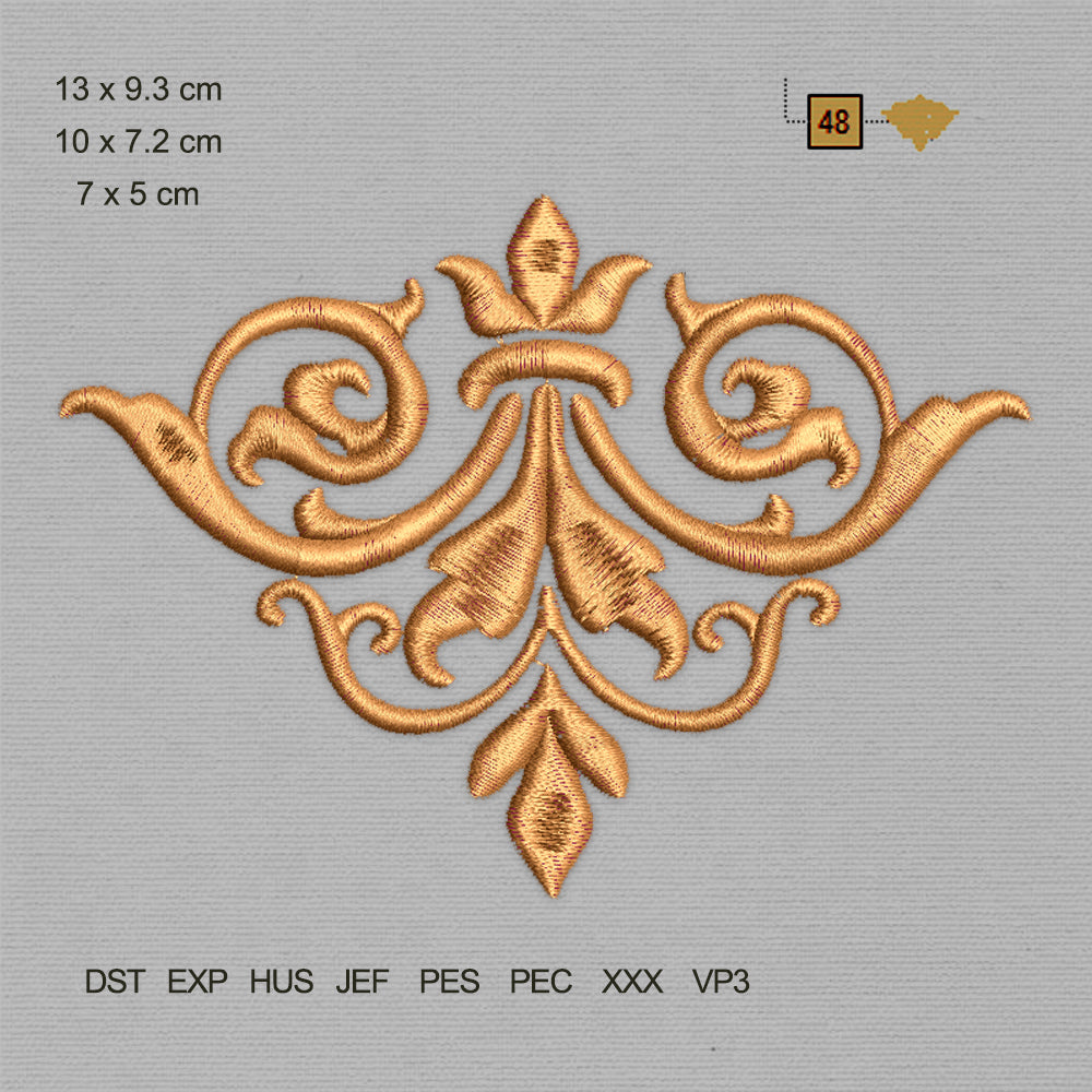 One Color Classical Ornament Style Decor(Machine Embroidery Design) Digital Download #18