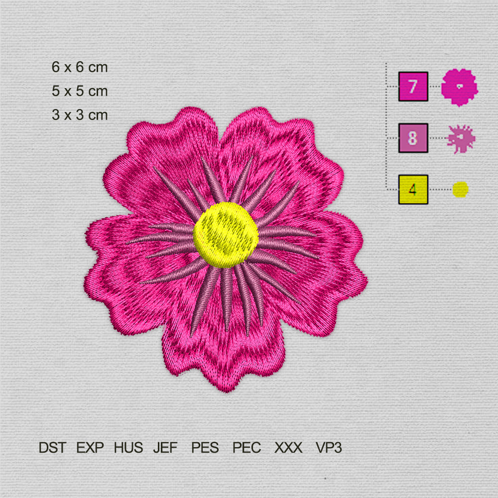 Little Pink Fuchsia Flower (Machine Embroidery Design) Digital Download #12