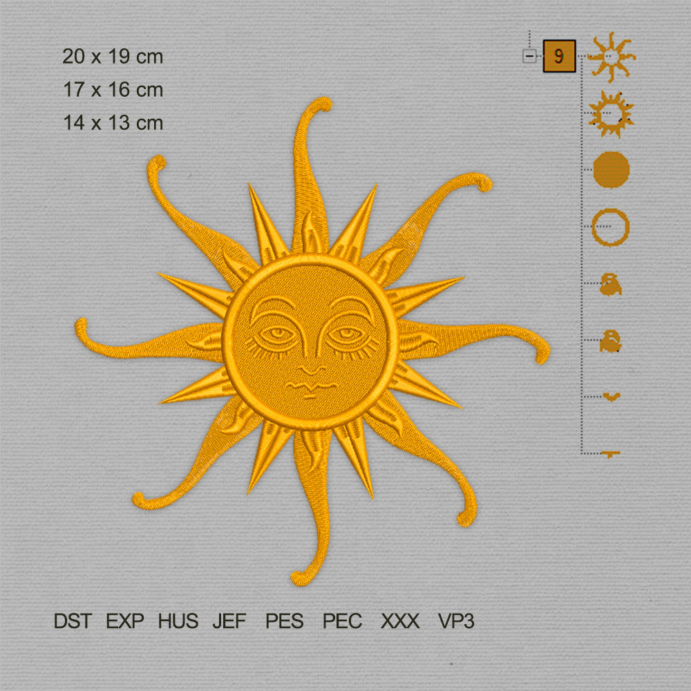 Large Sun Symbol (Machine Embroidery Design) Digital Download #30