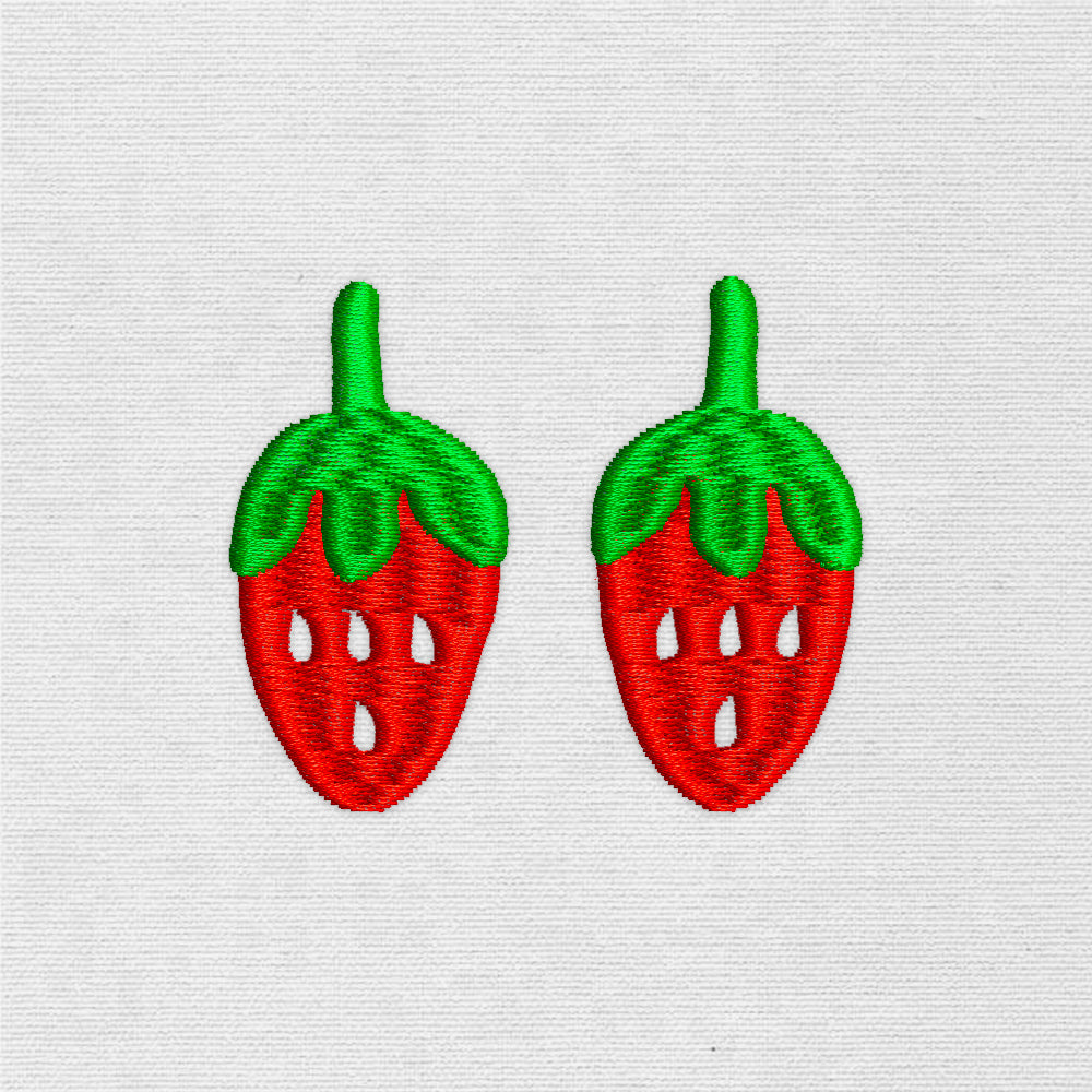 Two Little Strawberries (Machine Embroidery Design) Digital Download #25