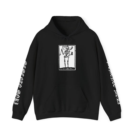 Memento Mori Gothic Hooded Sweatshirt | Skull, Black Metal
