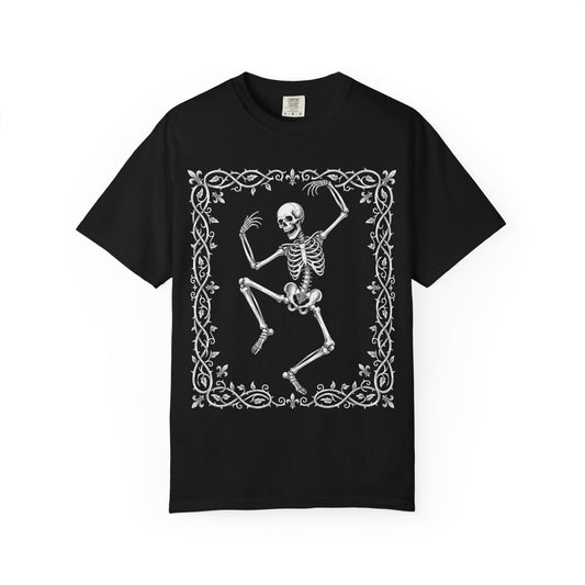 Dancing Skeleton Gothic T-shirt | Halloween Goth Skeleton Tee