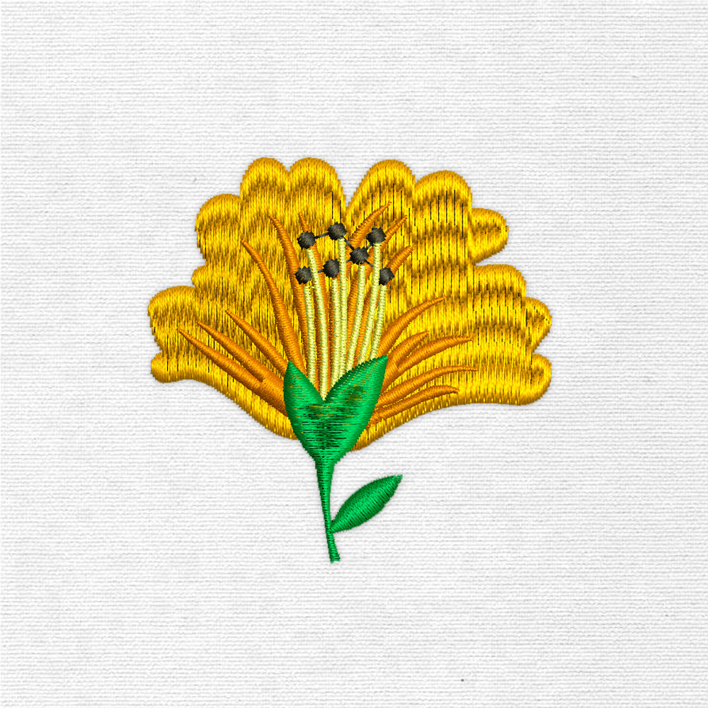 Little Orange Flower (Machine Embroidery Design) Digital Download #6