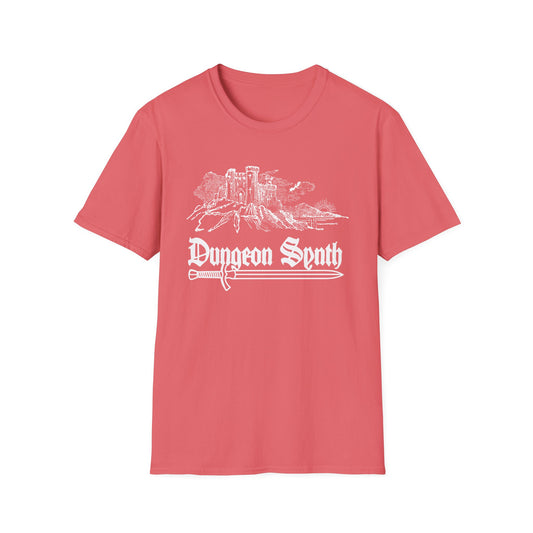 Dungeon Synth Castle with Sword T-Shirt | Dark Fantasy Music Tee