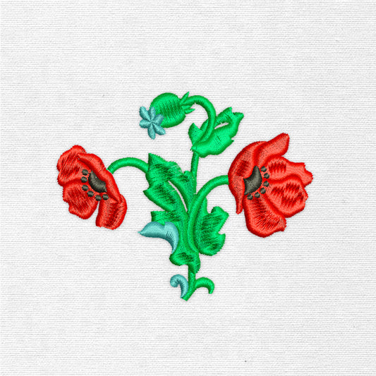 Poppy Flower (Machine Embroidery Design) Digital Download #41